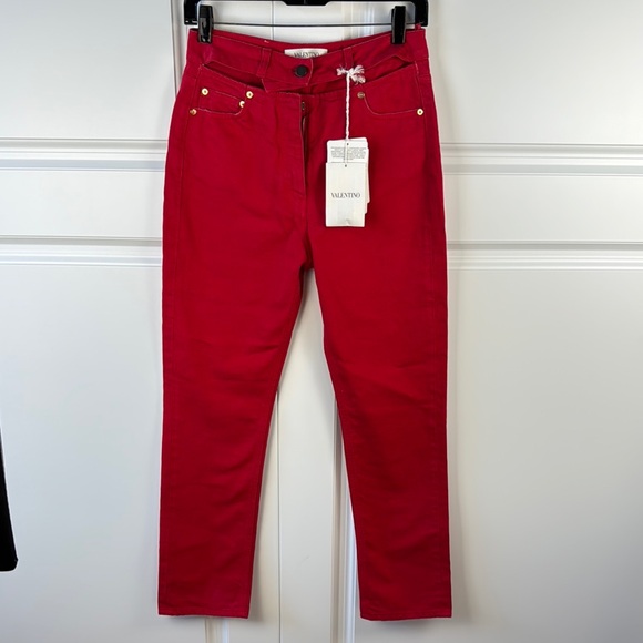 Valentino Red Straight Leg Jeans- read description - Picture 2 of 9